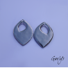 Paire de charm cuivre émaillé pour boucles d'oreille - fond  poupre, pêche - feuillage, fleurs pourpre , pêche