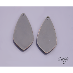 Paire de charm cuivre émaillé pour boucles d'oreille - fond noir / vert anis / rose / violet / jaune